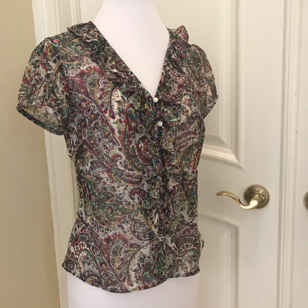 Loft Button Loop Front Blouse